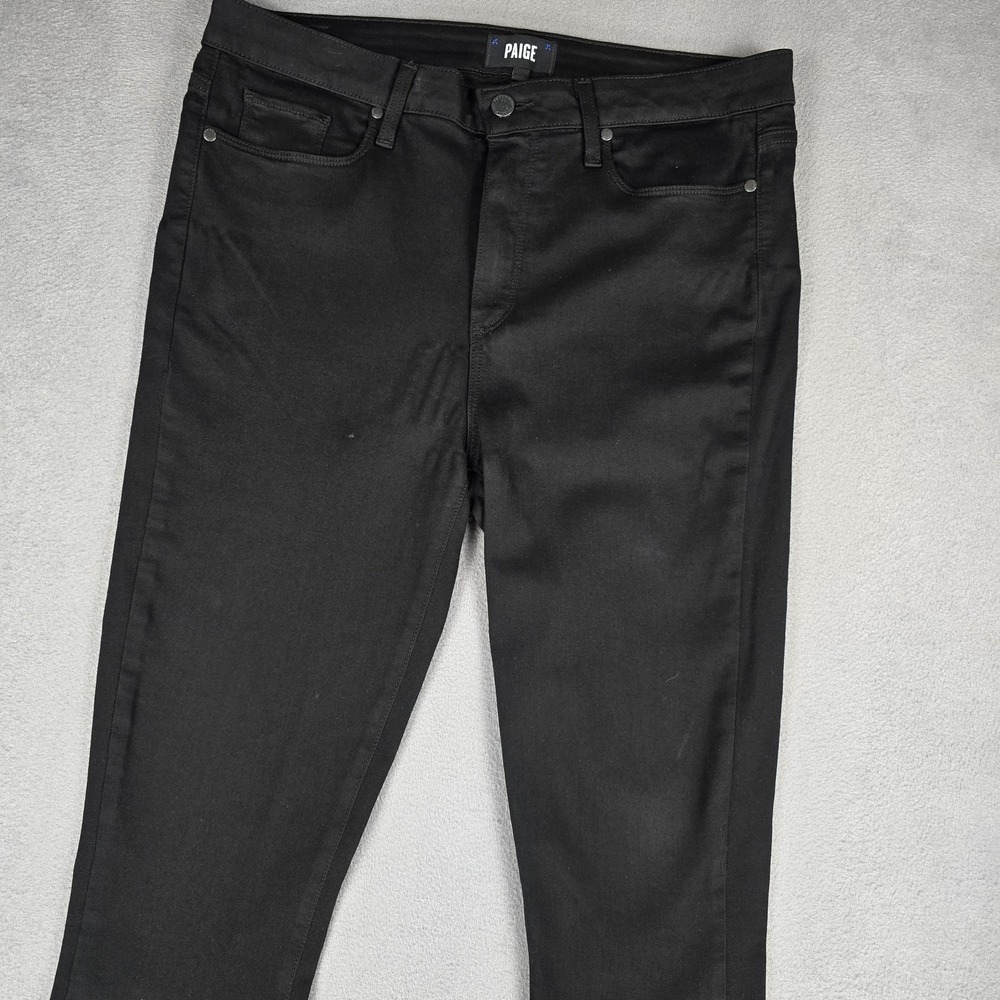 Paige Hoxton Ankle Jeans Womens 32x28 Black High Rise Slim Stretch Denim